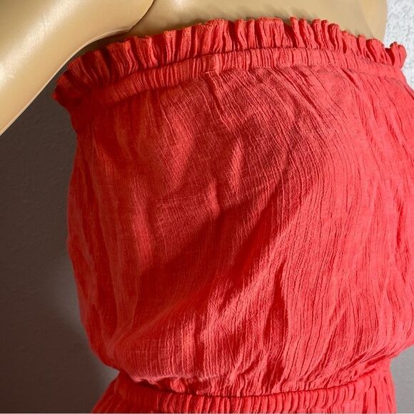 Mod Modele Coral Strapless High Low Ruffled Dress Size Small - Picture 3 of 13